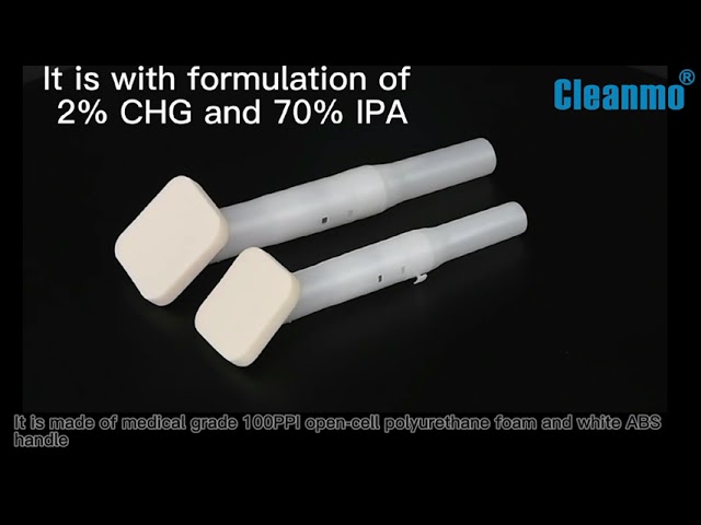 video công ty về Disposable CHG Applicator Surgical Skin Prep Foam Antiseptic 70% IPA 2% CHG Swab