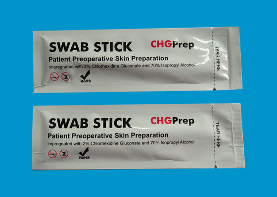 Chlorhexidine Gluconate Prep CHG tăm bông 132mm Bọt 2% CHG + 70% IPA