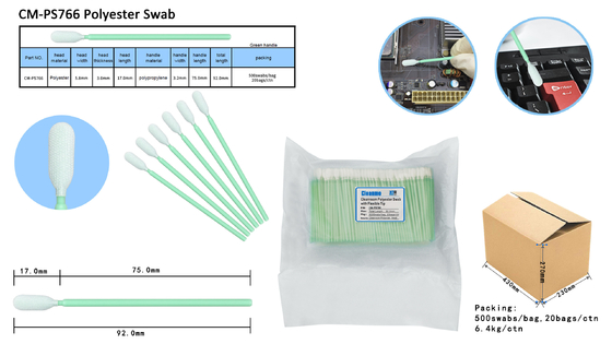 CM-PS766 Miếng gạc làm sạch Polyester dệt kim hai lớp Đầu linh hoạt